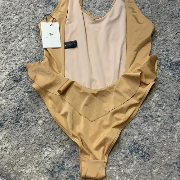 Something Navy Gold Cream One Piece Swimsuit - Picture 10 of 10